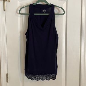 NY&Co navy tank large lace detail